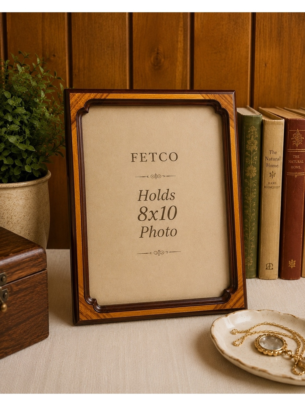 Fetco Handcrafted Wood 8x10 Picture Frame Thailand Tabletop Wall Display